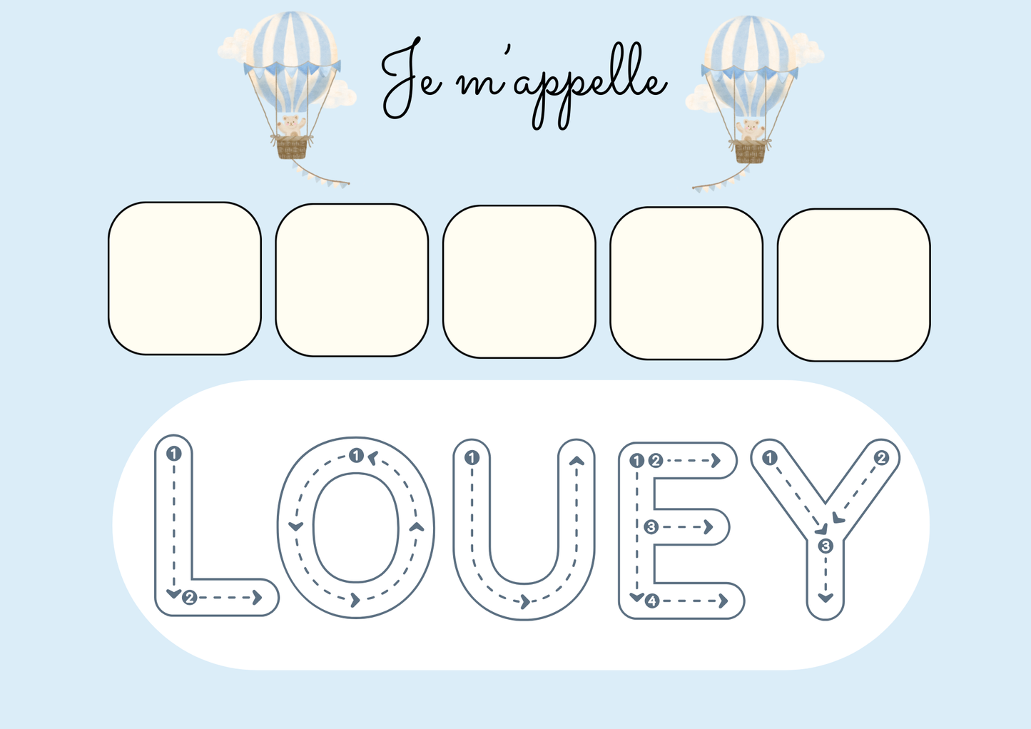 Affiche j’apprend mon prénom GARÇON