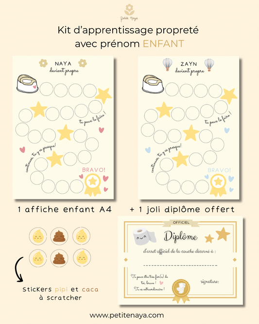 Kit d’apprentissage « propreté » enfant