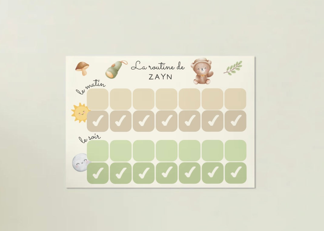 Ma routine du matin et du soir