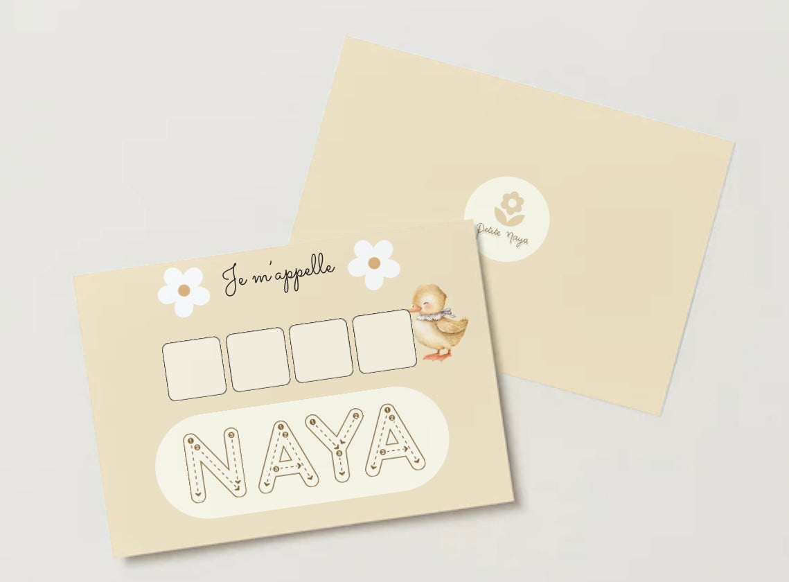 Affiche j’apprend mon prénom FILLE