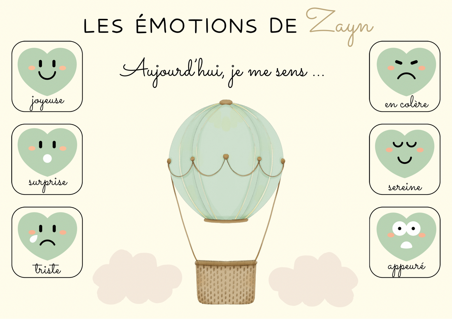 Tableau émotions enfant