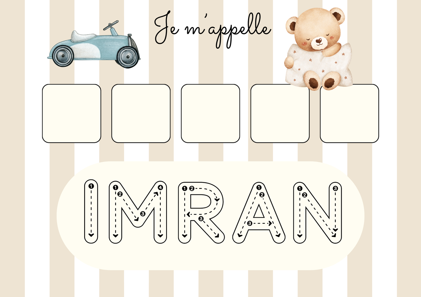 Affiche j’apprend mon prénom GARÇON