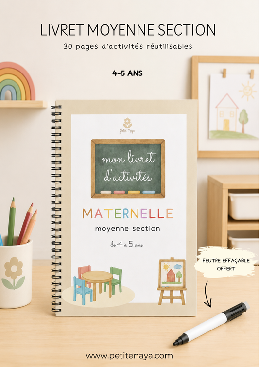 Livret d'activités Moyenne Section - 30 pages réutilisables