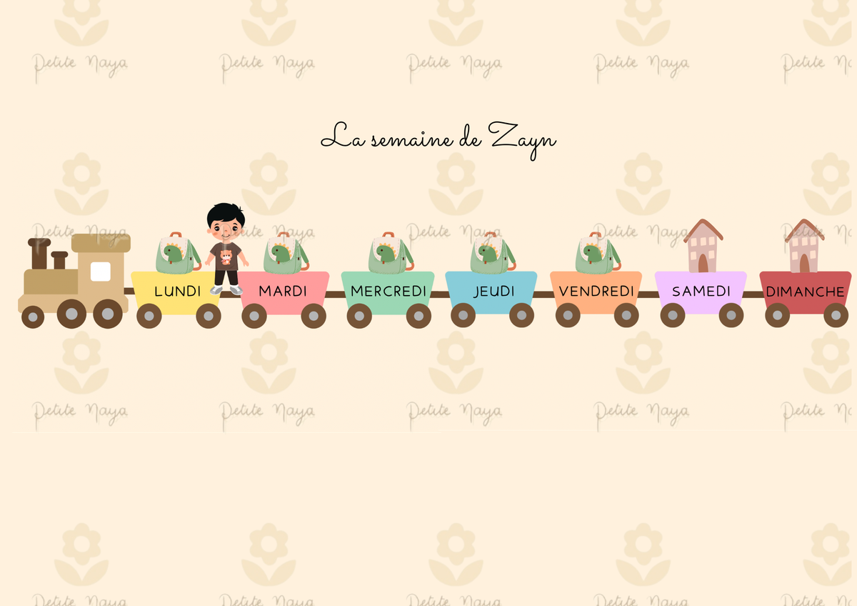 Train de la semaine maternelle – Apprendre les jours
